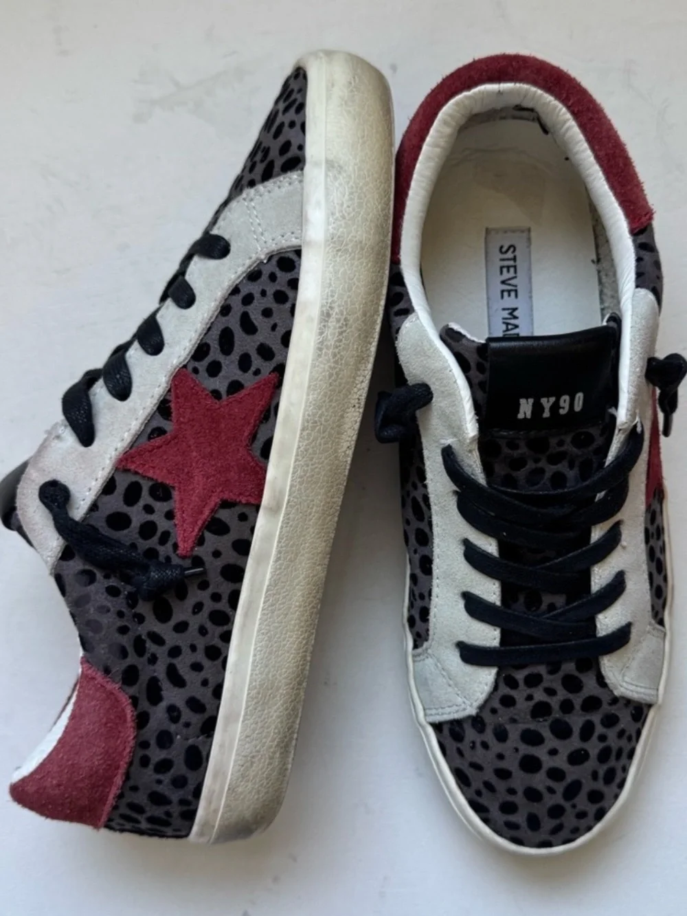 Steve Madden NY90 Philosophy Calf Hair Animal Print Sneakers